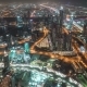 Aerial View of Dubai Downtown Skyscrapers and Highways with Light Trails - VideoHive Item for Sale