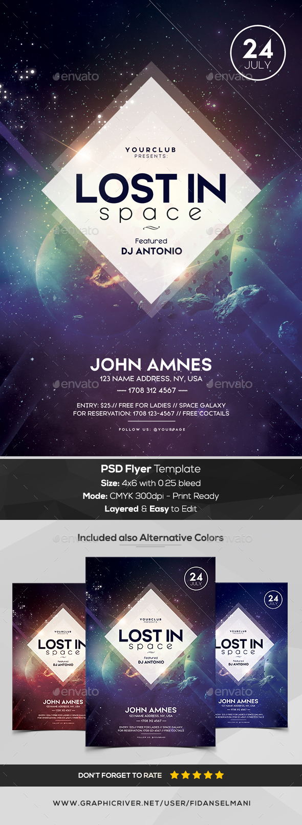 Lost in Space - PSD Flyer Template - Events Flyers