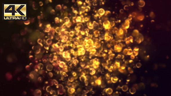 Abstract Dark Gold Digital Bokeh Rain Background 4K