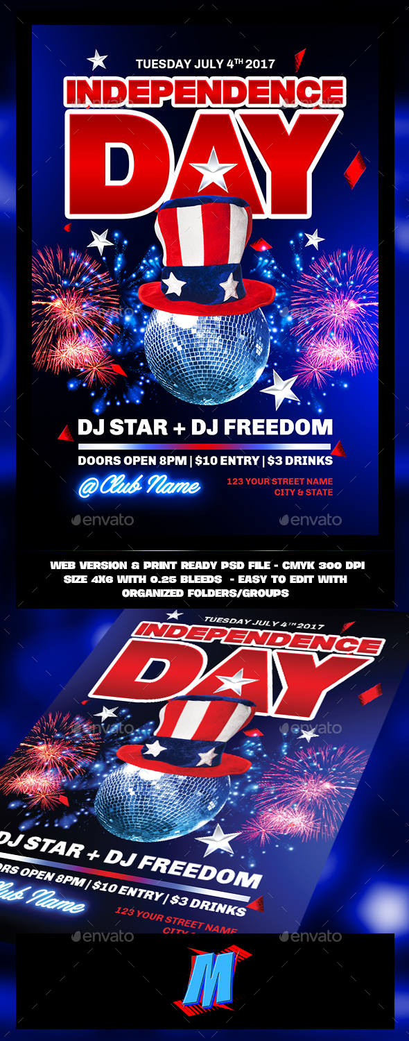 Independence Day Flyer Template - Clubs & Parties Events