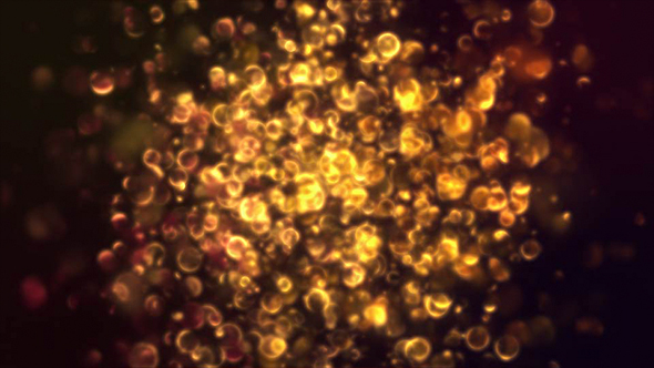 Abstract Dark Gold Digital Bokeh Rain Background
