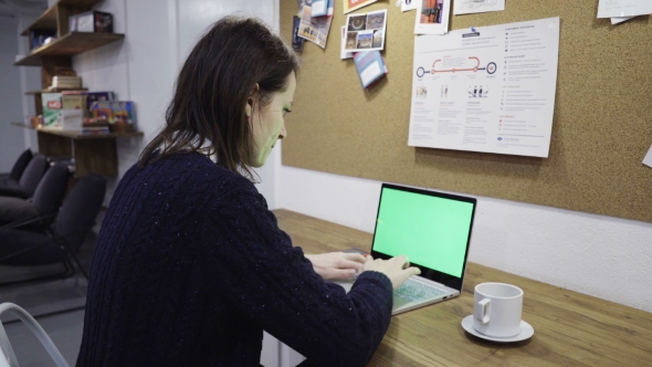 Woman Using Laptop alt