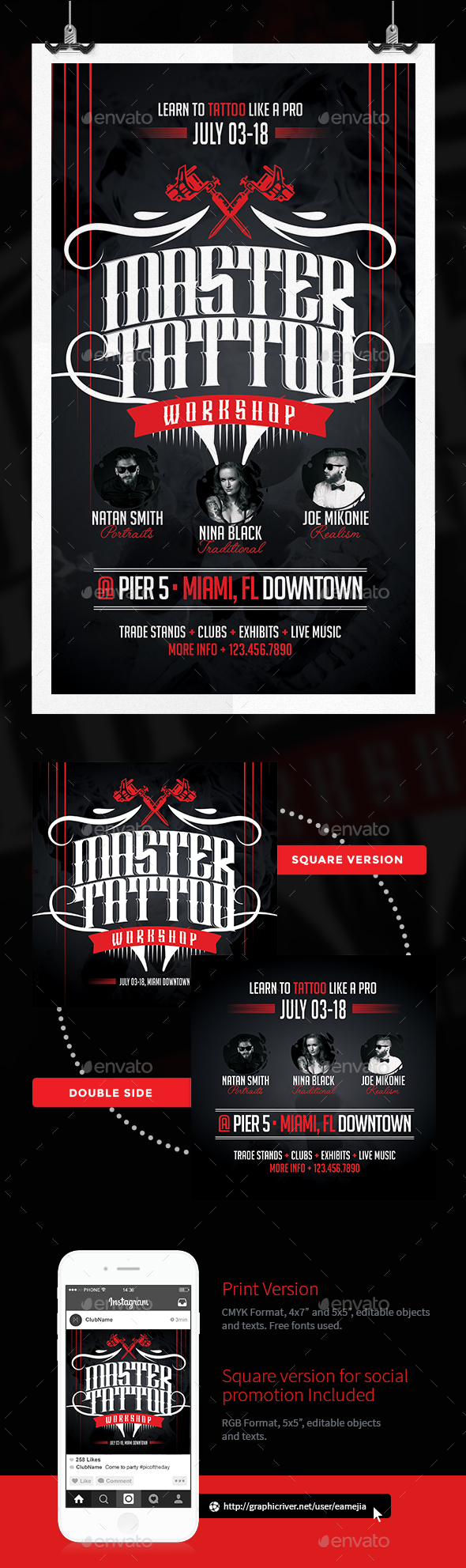 Tattoo Expo Workshop Flyer - Events Flyers