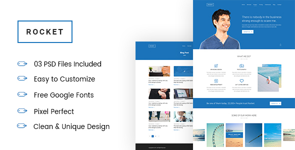 ROCKET -  Corporate and Business landing page PSD Template