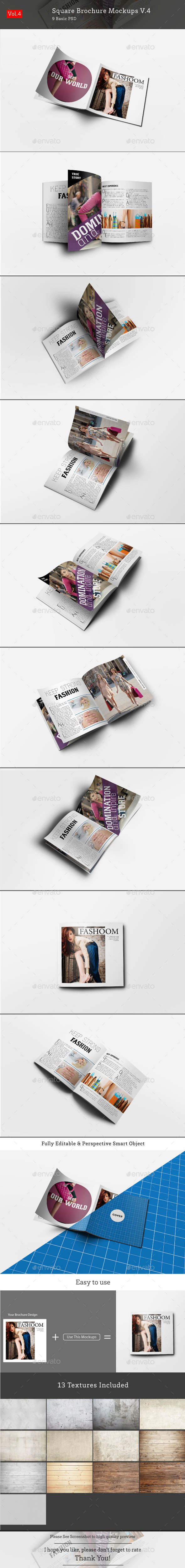 Square Brochure Mockups V.4 - Brochures Print