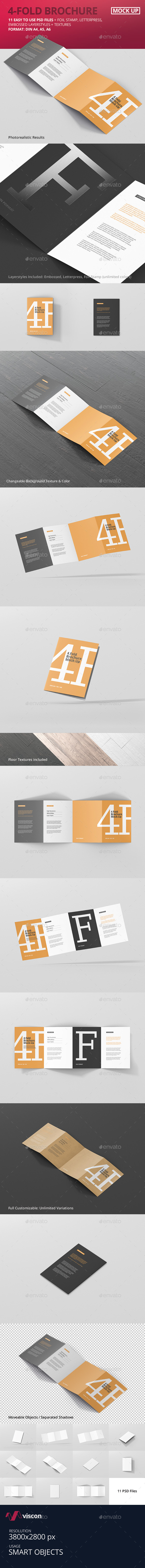 4-Fold Brochure Mockup - Din A4 A5 A6 - Brochures Print