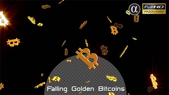 Falling Golden Bitcoins