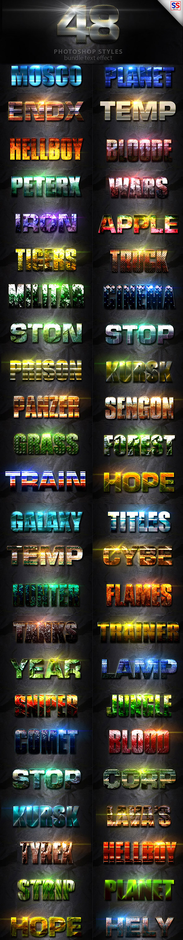 48 Text Effect Bundle Vol 4 - Text Effects Styles