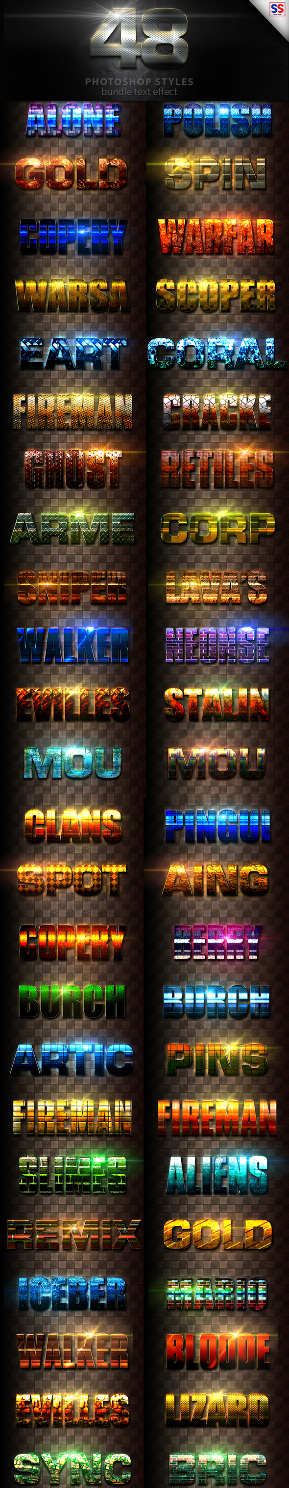 48 Text Effect Bundle Vol 5 - Text Effects Styles