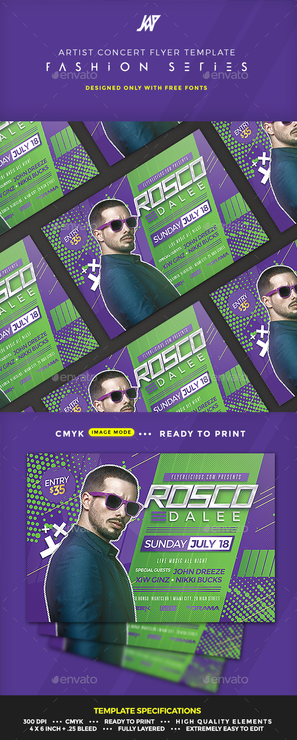Artist Concert Event or Party Flyer - Clubs & Parties Events