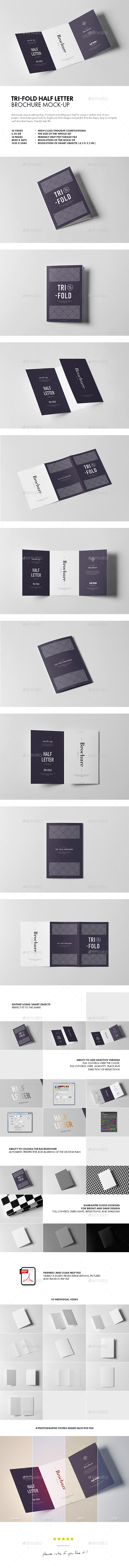 Tri-Fold Half Letter Brochure Mock-up - Brochures Print