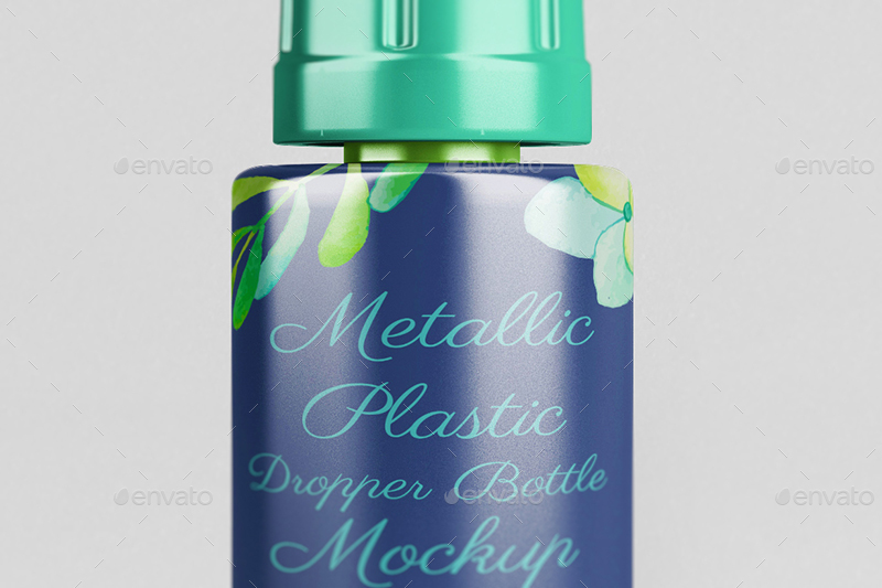 Download Metallic Plastic Dropper Bottle Mockup By Wutip Graphicriver