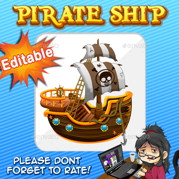 Pirate Ship Vector - Illustrations Graphics