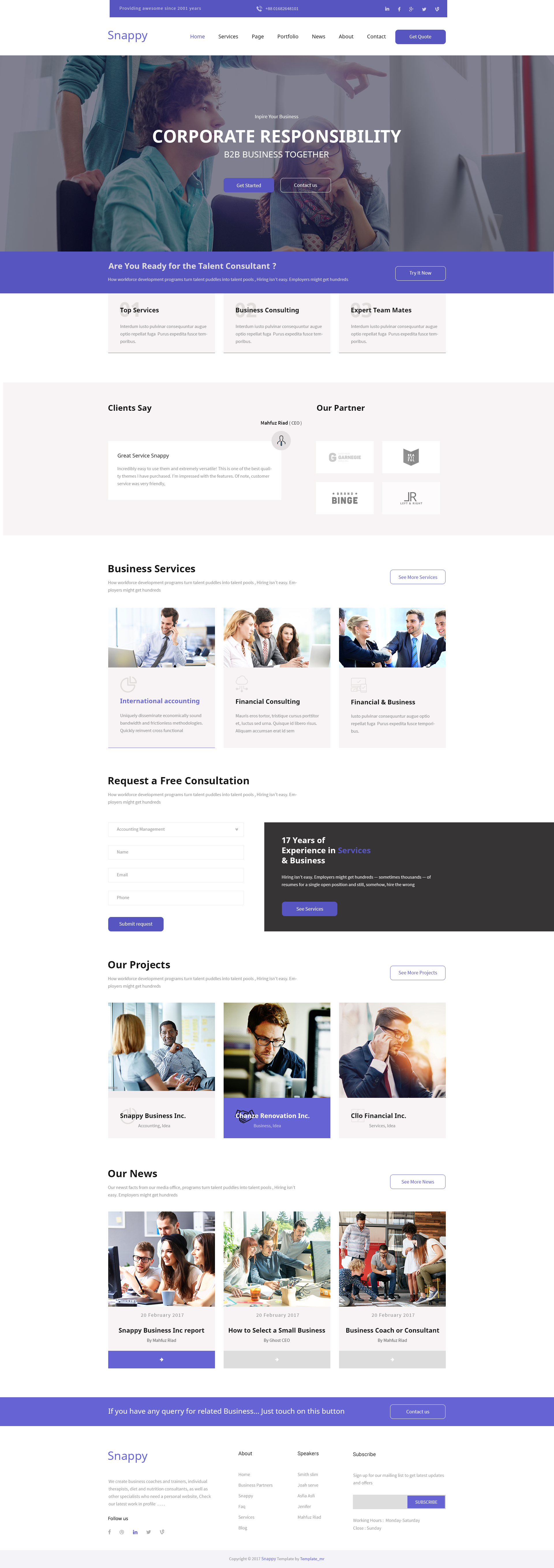 Snappy - Easy Startup Business PSD Template