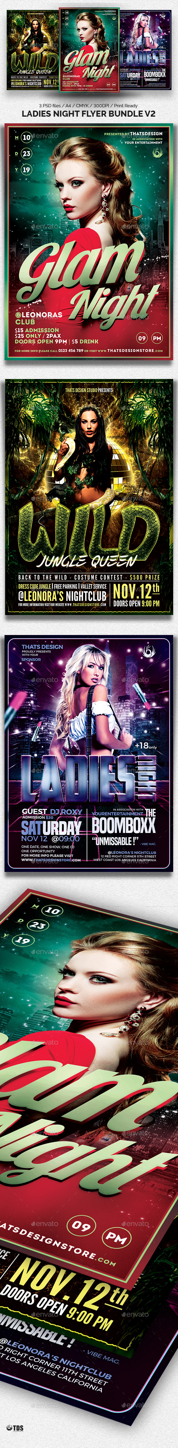 Ladies Night Flyer Bundle V2 - Print Templates
