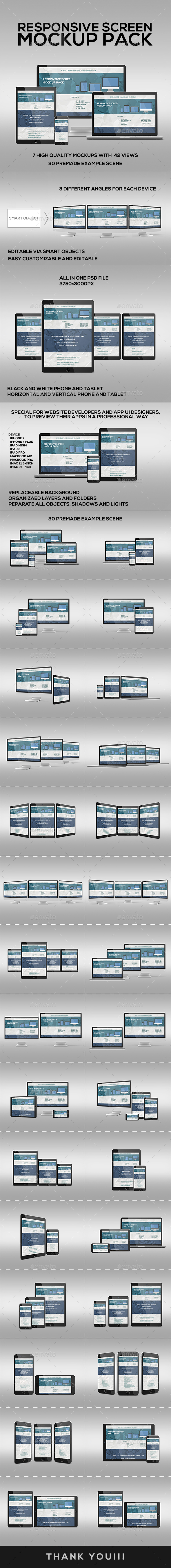Responsive Screen Mockup Pack - Displays Product Mock-Ups
