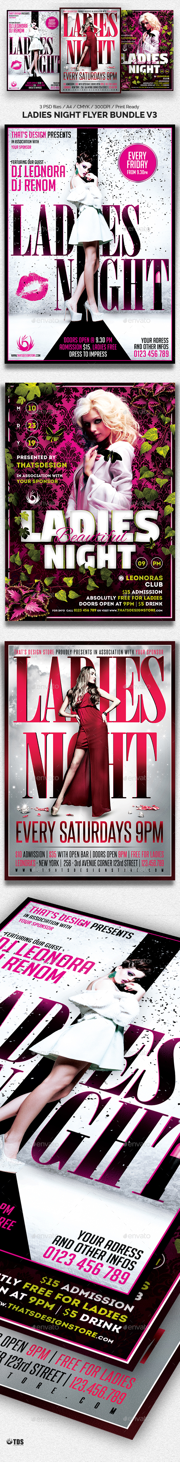 Ladies Night Flyer Bundle V3 - Clubs & Parties Events