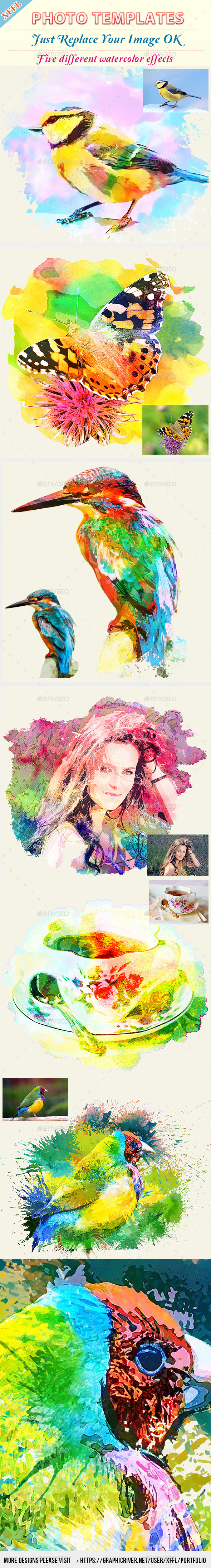Watercolor Art Photo Template - Artistic Photo Templates