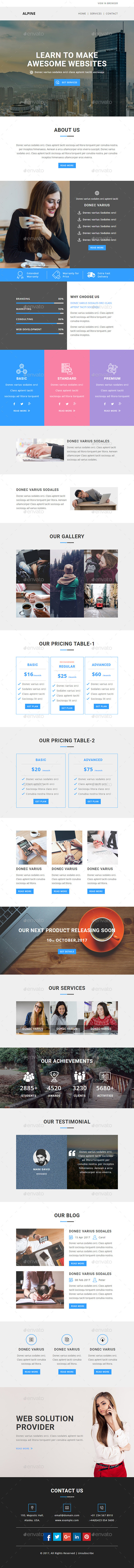 Alpine - E-newsletter PSD Template - E-newsletters Web Elements