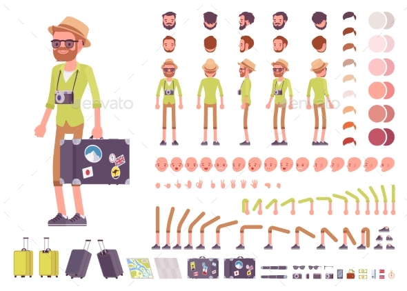 Tourist Male Character Creation Set - People Characters