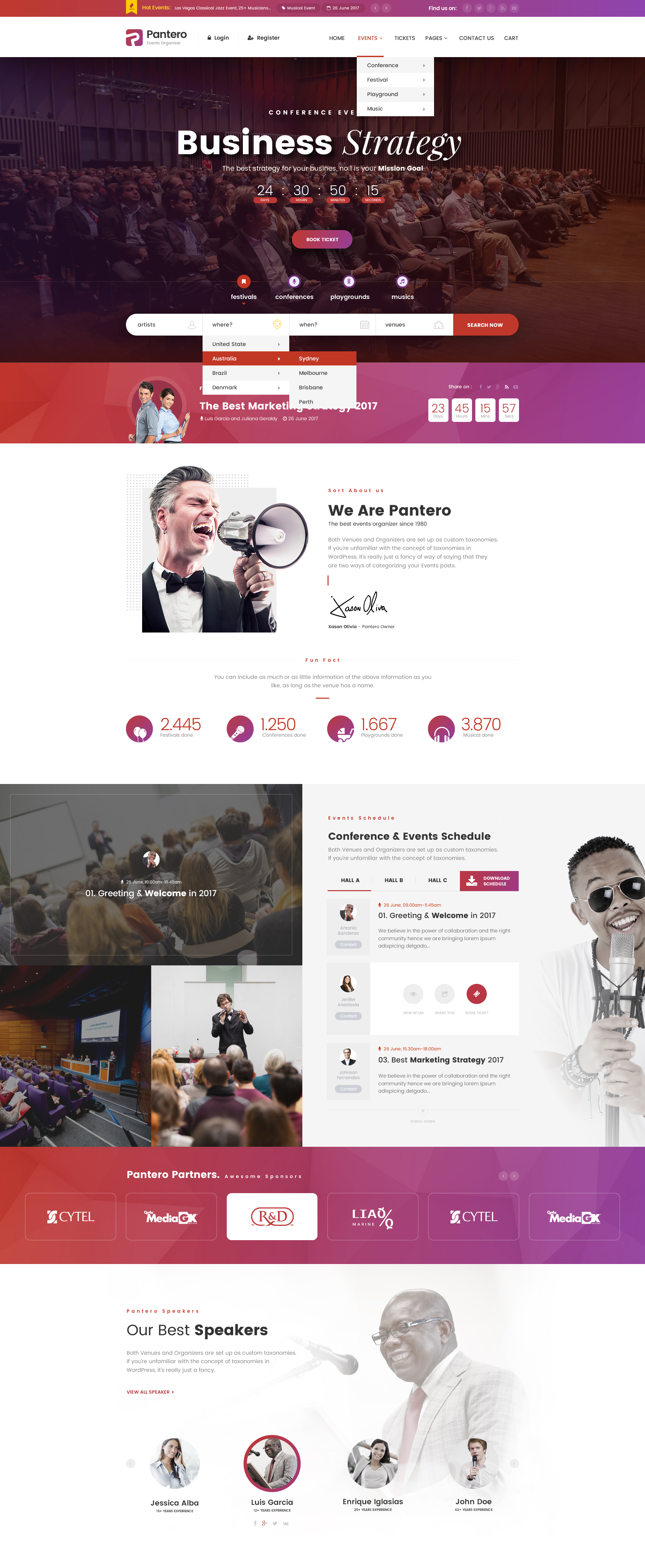 Pantero - Event & Conference PSD Template