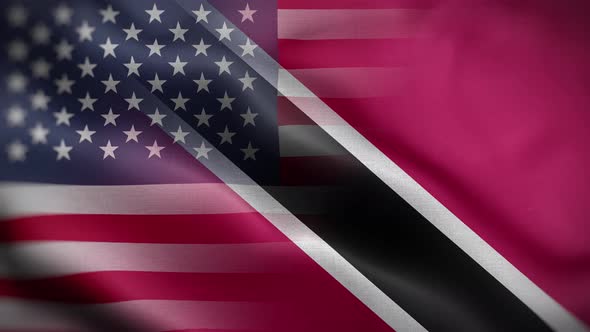 USA Trinidad And Tobago Flag Loop Background 4K