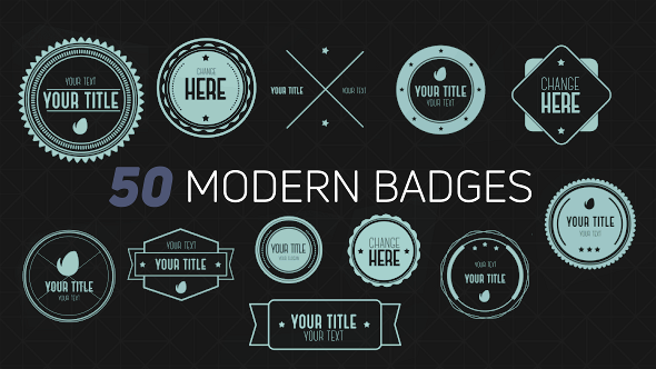 50 Modern Badges - VideoHive 20208679