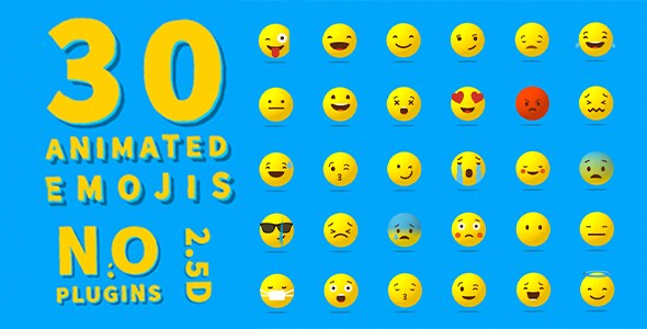 30 Animated Emojis 2.5D (No Plugins) alt
