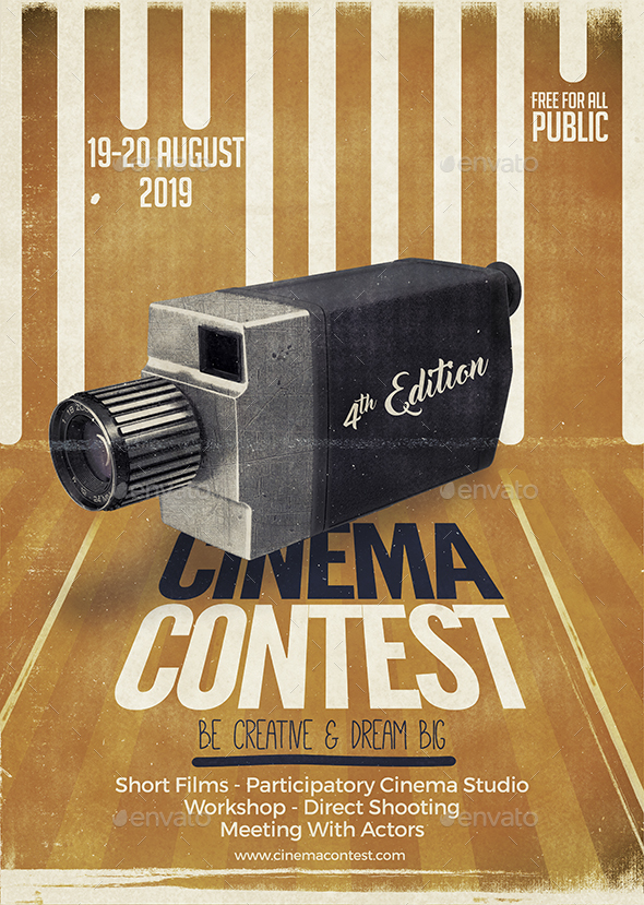 Cinema Contest A3 Template by yassirart | GraphicRiver