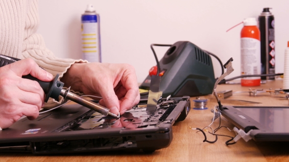 Soldering Contacts on Laptop Computer