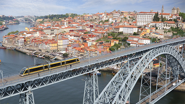 Porto City View With Douro River