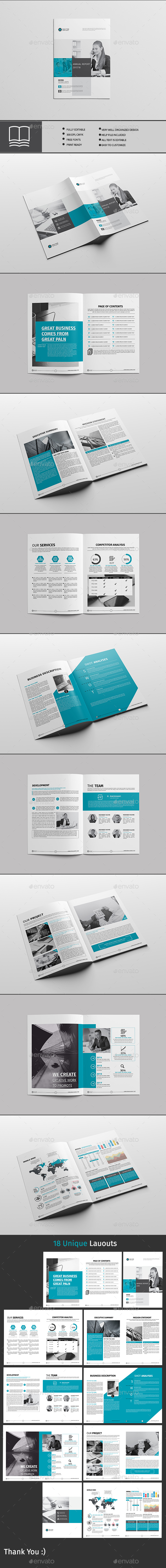 Annual Report 18 Page - Brochures Print Templates