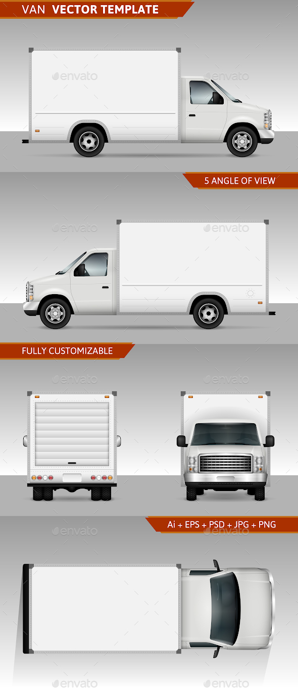 Cargo Van Vector Template - Man-made Objects Objects