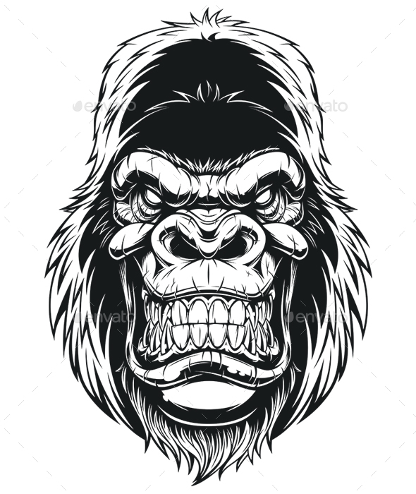 Gorilla Head - Animals Characters