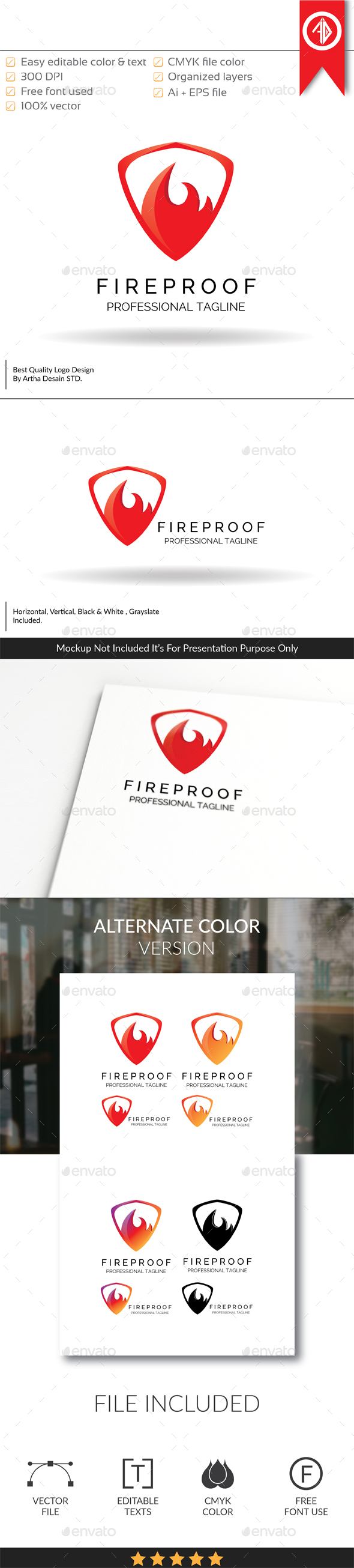 Fireproof / Protection - Logo Template - Symbols Logo Templates