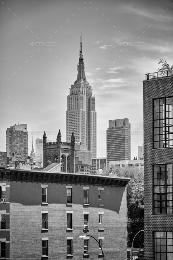 New York City skyline with Empire State Building. - Stock Photo - Images