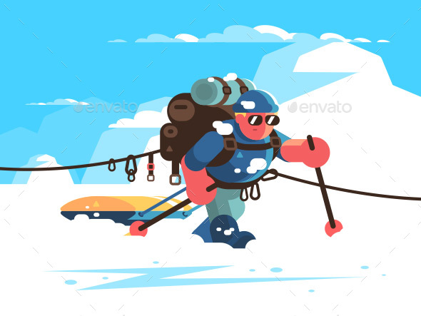 Man Alpinist Character - People Characters