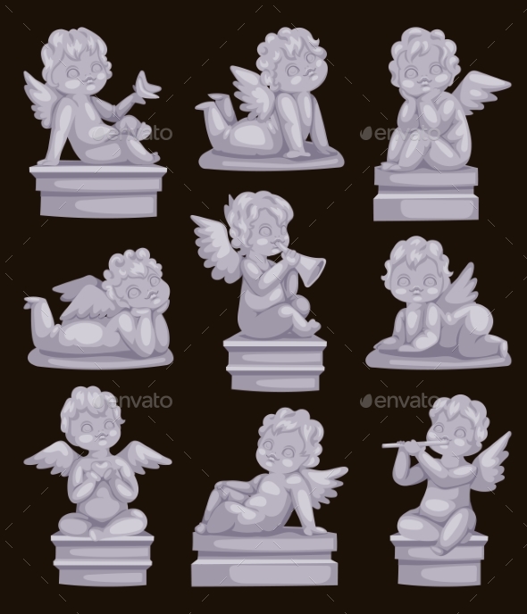 Statue of Angel Isolated Marble - People Characters