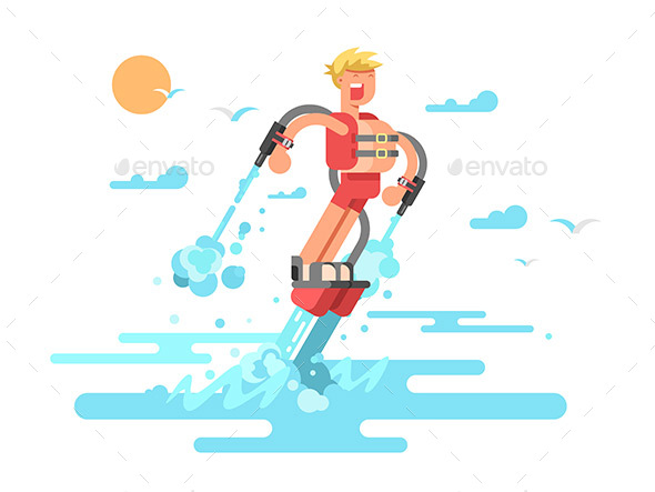 Man with Flyboard - People Characters