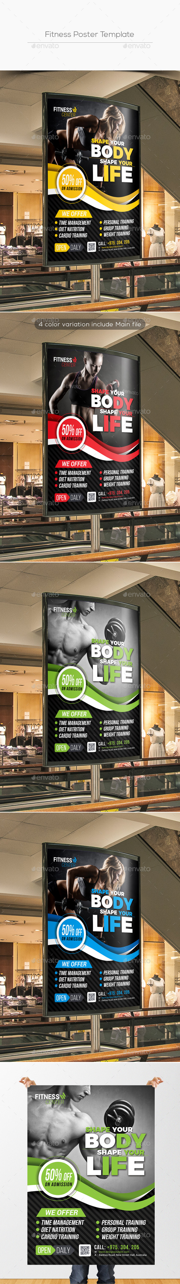 Fitness Poster Template - Signage Print Templates