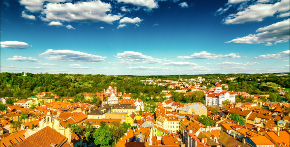 Vilnus Old City And Clouds Top View alt