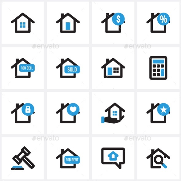 Real Estate Icon Pack - Buildings Objects