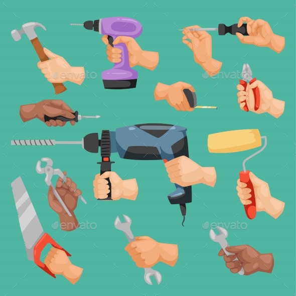 Human Worker Hands Holding Construction Repair - Industries Business
