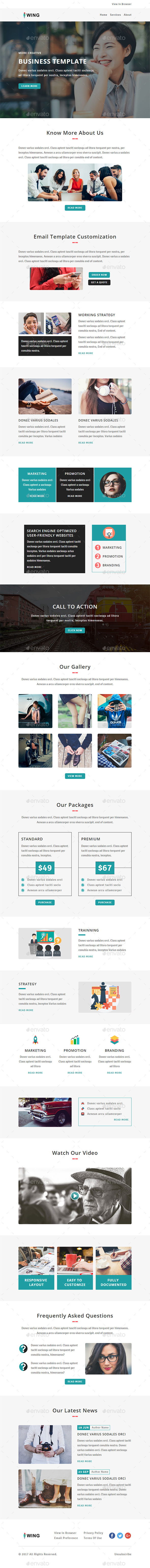 Wing - E-newsletter PSD Template - E-newsletters Web Elements