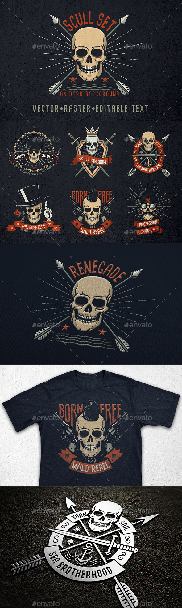 Skull Emblem Set - Miscellaneous Vectors