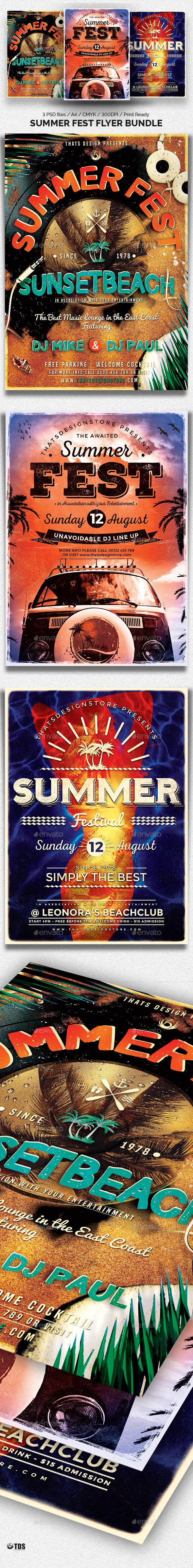 Summer Fest Flyer Bundle - Clubs & Parties Events