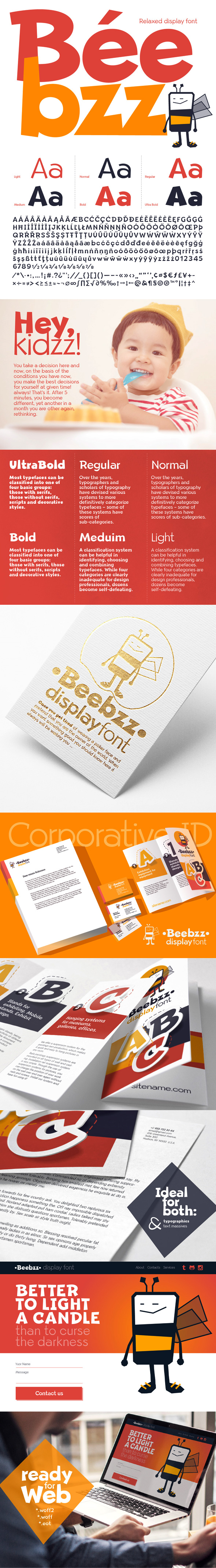 Beebzz!. Child kid fun display font - Decorative Fonts