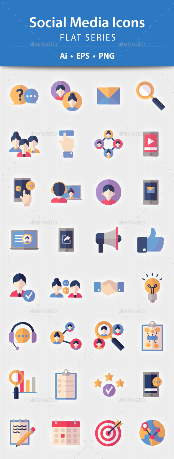 Social Media Icons - Flat Series - Web Icons