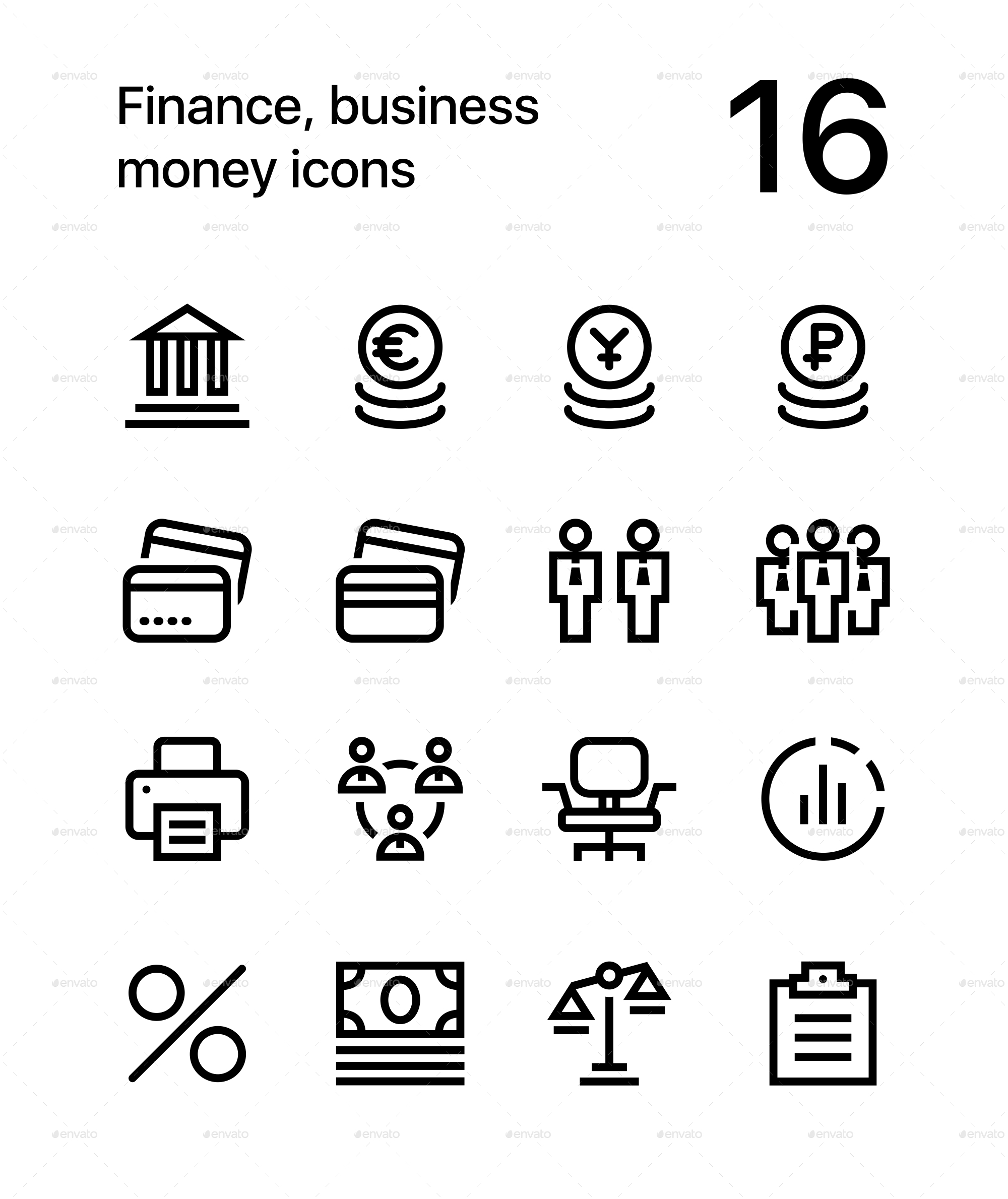 Finance, Business. Money Icons for Web and Mobile Design Pack 3 in Business Icons - product preview 1