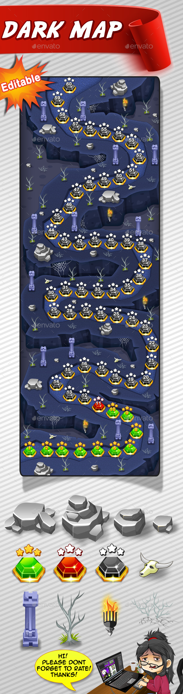 GraphicRiver Dark Map 2D Game 20219316 GraphicRiver Dark Map 2D Game 20219316